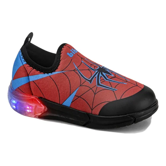Zapatillas Bibi Space Rojo Kids Spiderman Niños Luces