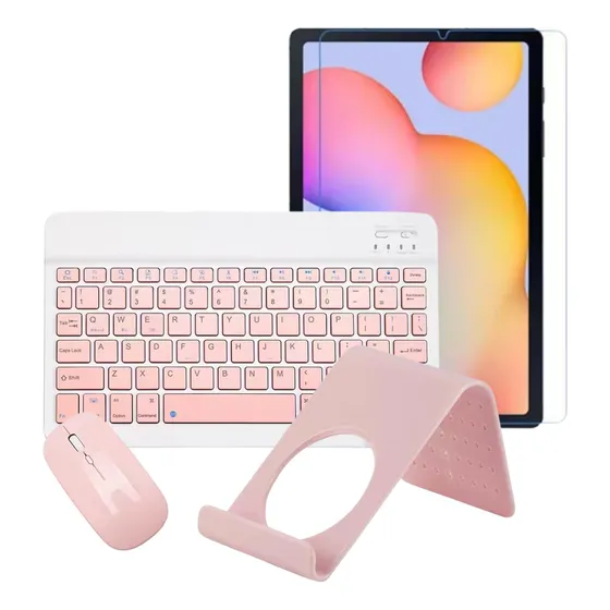 Teclado E Mouse Sem Fio P/ Tablet Galaxy Tab S6 Lite P625