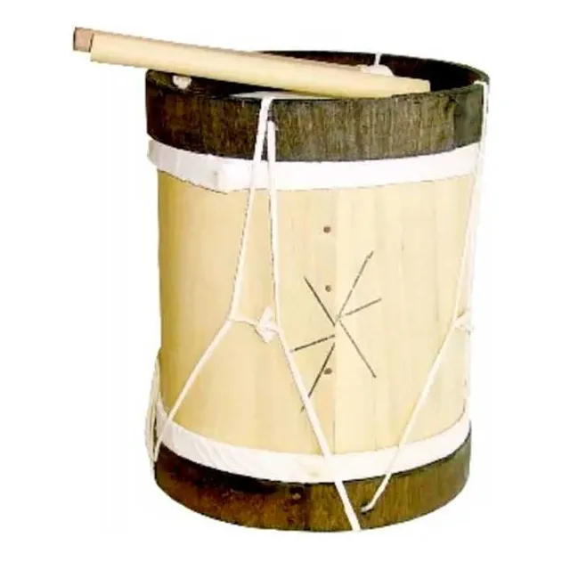 Bombo Criollo Madera Y Cuero Niños Con Palos Percusión N3
