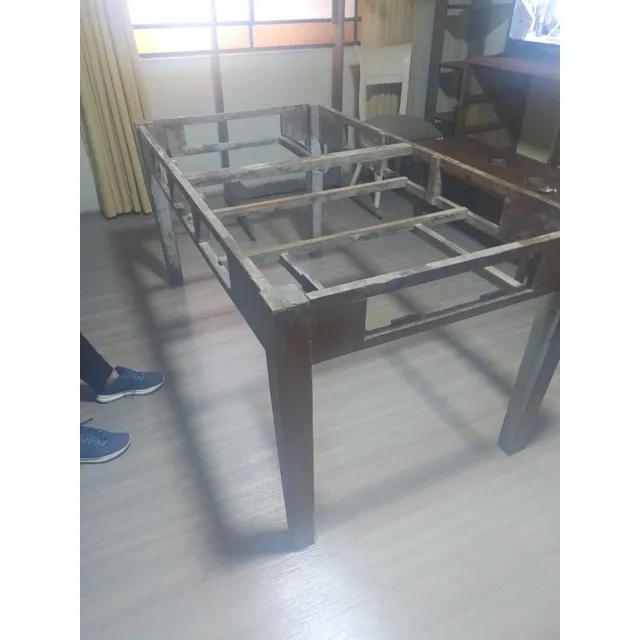 Mesa De Comedor De Madera Cedro, Sin Tablero