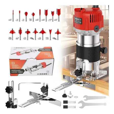 Kit Tupia Manual Laminadora 220v 800w +jogo De Fresas 15 Pçs 127v