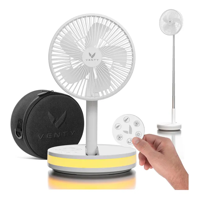 Ventilador Portátil Inalámbrico 4 Velocidades Led Control Re