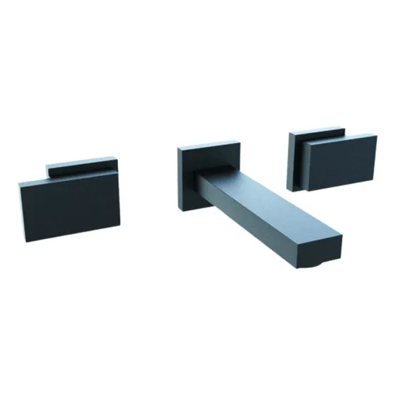 Griferia Bicomando Lavatorio Pared Block Plan Black Hidromet