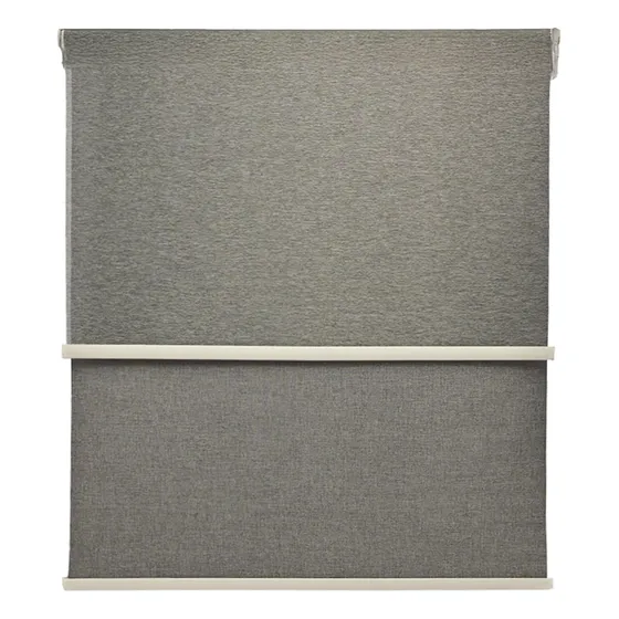 Cortina Roller Blackout 2 Paño 200x240 Doble Con Visillo Gris Oscuro Sin Cenefa Guiza