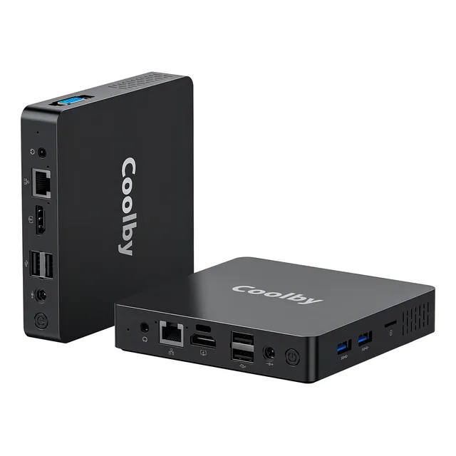 Mini PC Coolby Mini Pc Yealbox Windows 10 PRO Intel Celeron N3350 2.4 GHz Small Desktop PC 6GB De RAM 64GB LPDDR4 Admite SSD M.2 2280 SATA De Hasta 1T Bluetooth Wifi 5.0 HDMI 2.0 Vga Lan Con