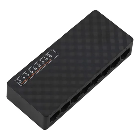 Mini Interruptor Red Ethernet Rapida Hogar Soho Negro