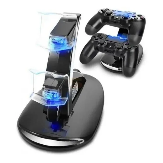 Soporte De Doble Cargador Para Mando Y Palanca Dualshock De Ps4