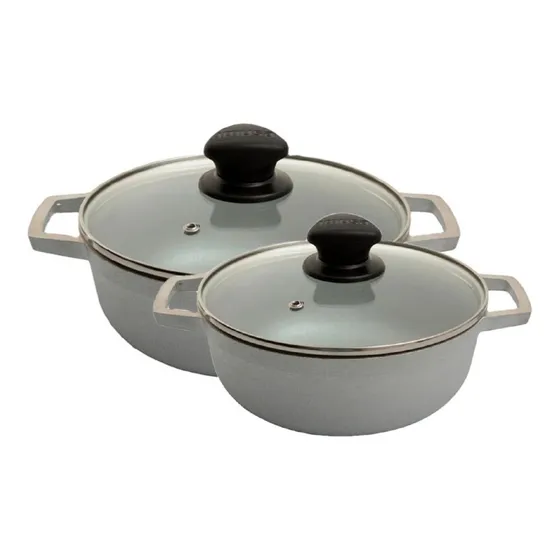 Set Calderos Imusa 18-20cm Tapa Vidrio Color Plateado