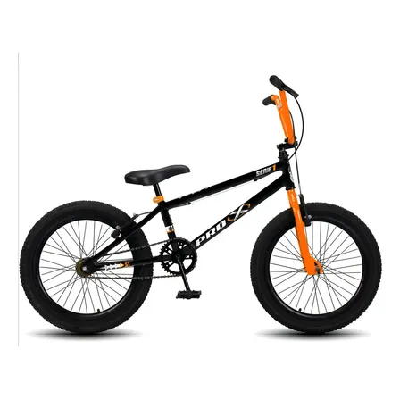 Bicicleta BMX Aro 20 Pro-X Série 1 2024 Preto/Laranja V-Brakes
