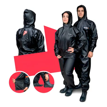 Capa De Chuva Moto Motoqueiro Impermeável C/ Capuz Pioneira