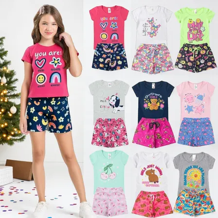 Kit 4 Peças Premium Infantil Menina Verão 1 A 16