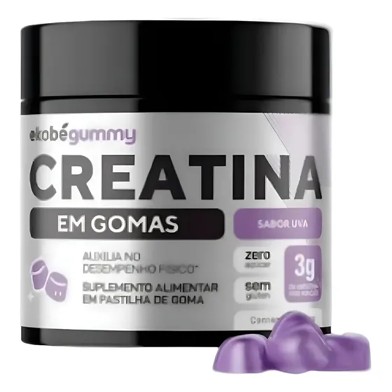 Creatina Monohidratada Gummy - Sabor Uva Pote C/ 30 Ekobé