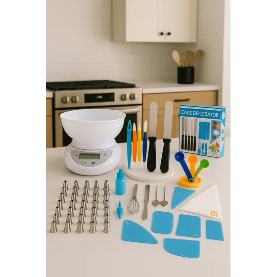 Set De Repostería 66 Piezas Mtl Profesional Con Balanza Digital Cocina Precisión 5 Kg Con Bowl Desmontable Kit Decoración Mangas Picos Espátulas Accesorios Pastelería Repostería