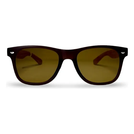 Lentes De Sol Generic Wf Wood Sepia Ocean Negro Sepia Negro Madera