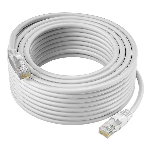 Cable De Red Internet Ethernet Blanco Cat 6e 30 Mts