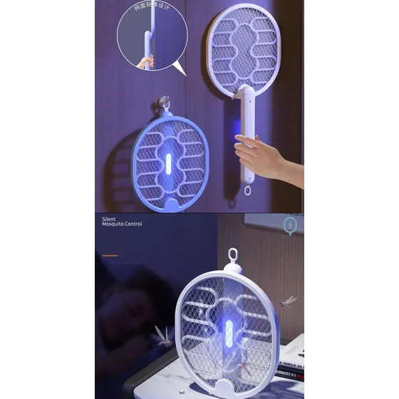 Raqueta Mata Zancudos Recargable Con Linterna