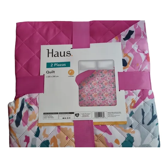 Cobertor Haus 2 Plazas 220x240cm Rosa Flores 