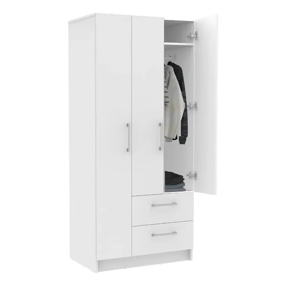Closet 3 Puertas 2 Gavetas- Color Blanco