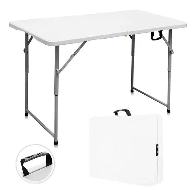 Mesa Tablon Plegable 120 Cm Shorbull Portafolio Ajustable Color Blanco
