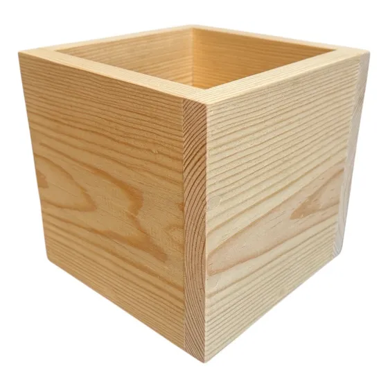 Maceta Macetero De Madera En Cubo
