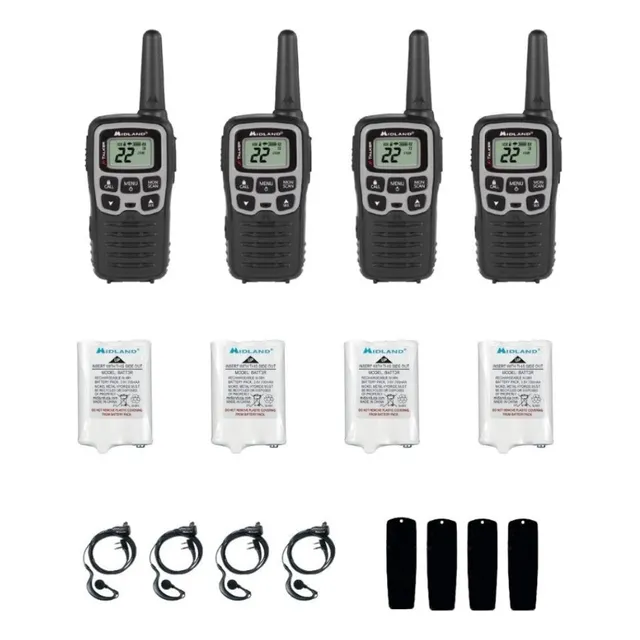 Set De Radios 2 Vías Midland T5blk 4 Pzas Color Gris