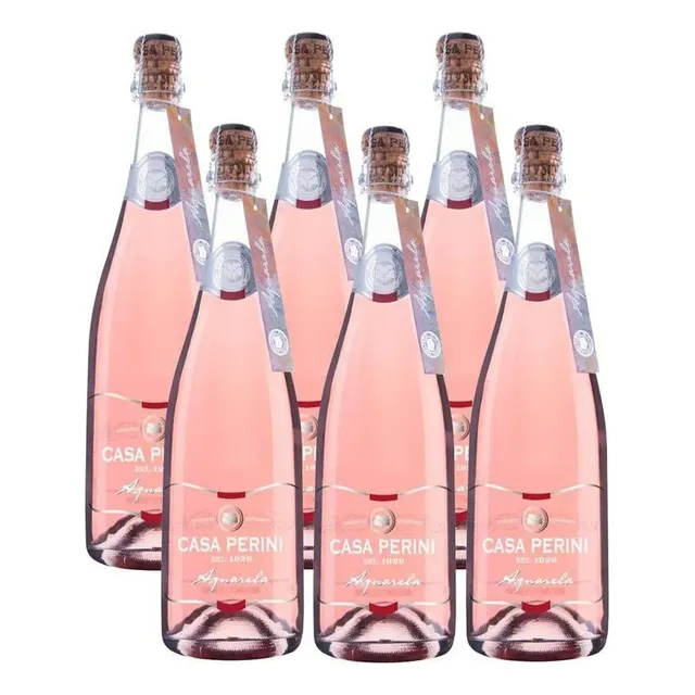 Espumante Moscatel Aquarela Rose Casa Perini 750ml 6 Unidade