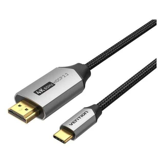 Cable Adaptador Usb C A Hdmi 2m Trenzado 4k 60hz Vention Color Negro