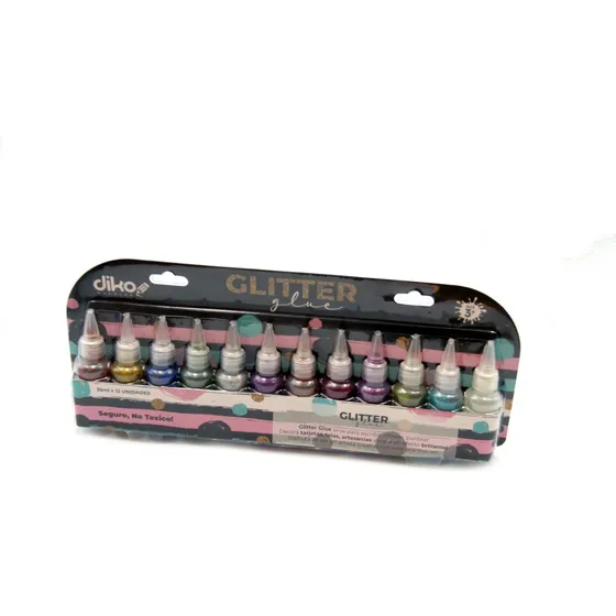 Glitter Glue Para Decorar Pintar Glitter Brillos X 12 Unidad