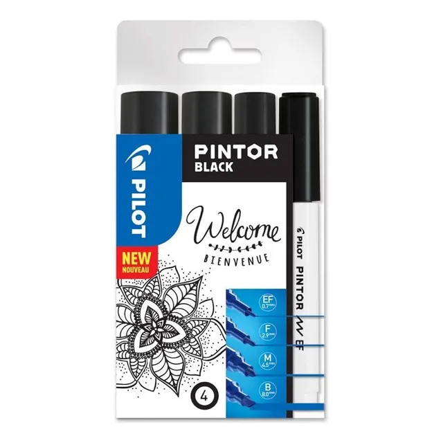 4 Plumones Pintura Acrilica Pilot Pintor Posca Tinta Negra