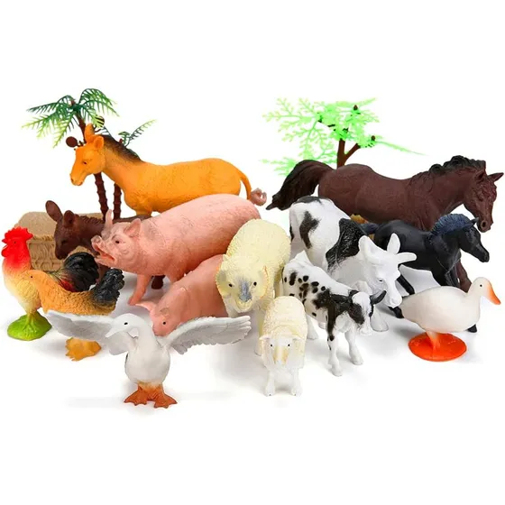 Valija De Animales De La Granja X8 En Set Con Accesorios