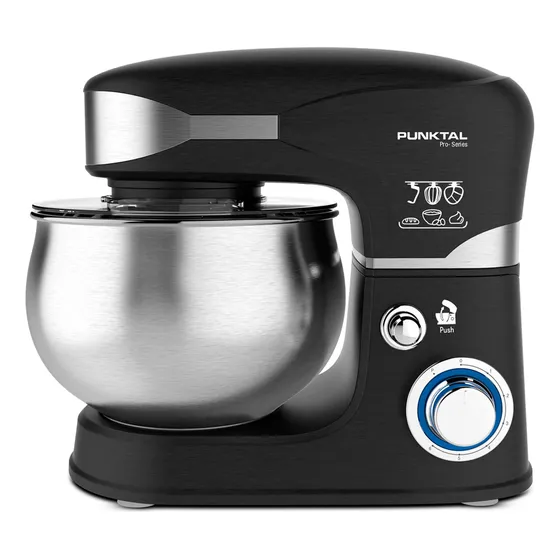 Batidora Punktal Negra Pk-9370 5lts 1300 W Bowl De Acero Inoxidable 3 Accesorios Para Batir Espátula Pies Antideslizantes Bde