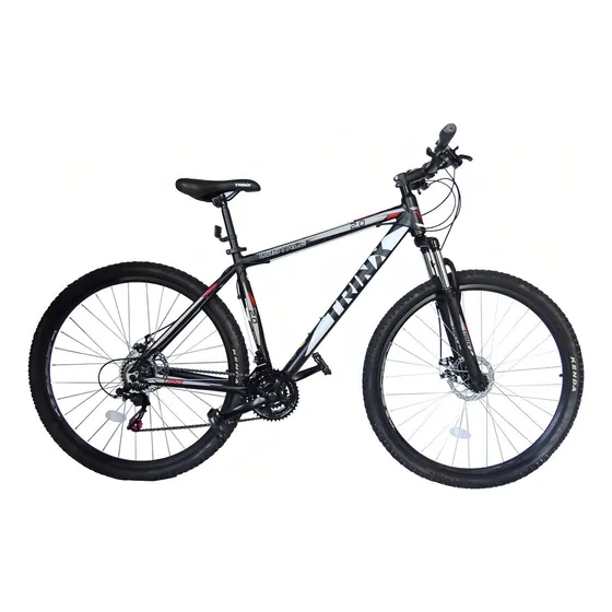 Bicicleta Mtb 29 Trinx Obstale 2.0 Freio A Disco Kit Shimano Cor Preto e Cinza Tamanho do quadro 19