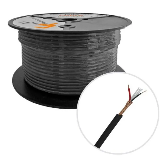 Ef Cable Para Micrófono 2x24 Delgado Negro Cm-224dg