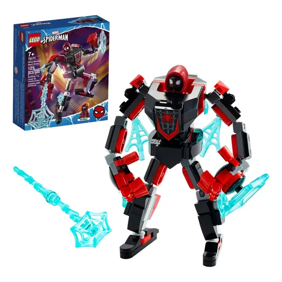 Bloques para armar Lego Spider-Man Miles Morales mech armor 125 piezas en caja
