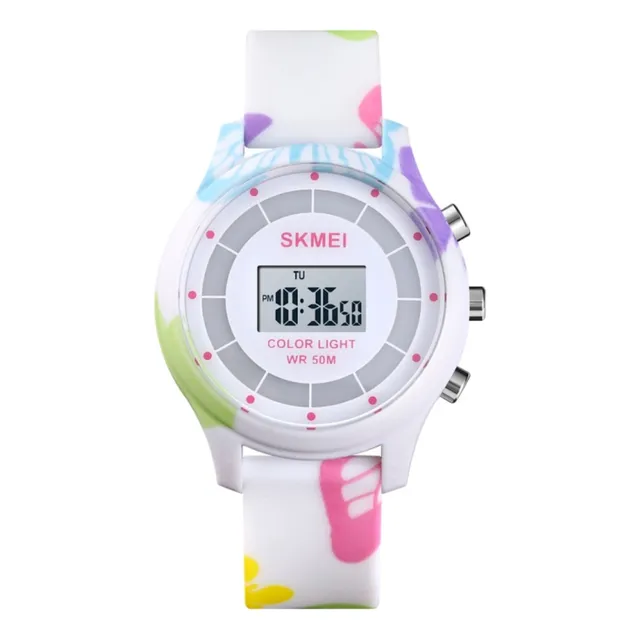 Reloj Digital Skmei 1596 Niña Mariposas 50m Agua