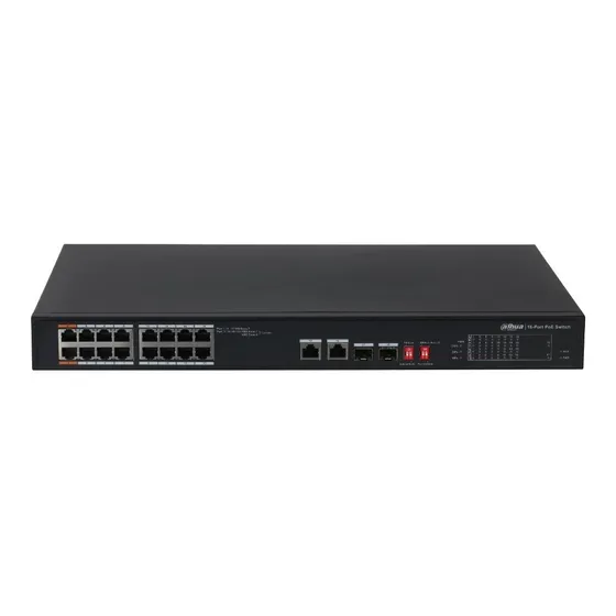 Switch 16 Puertos Dahua 10/100 Poe Rack Dh-pfs3218-16et-135