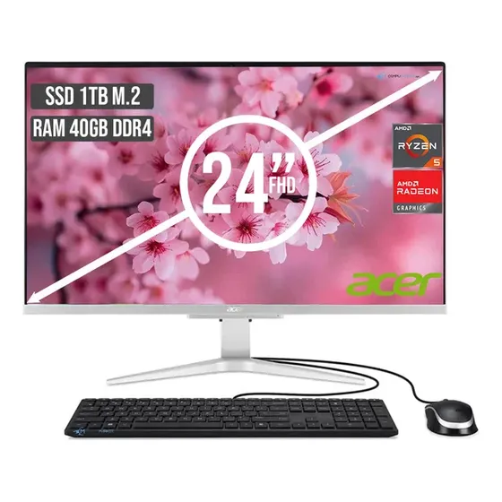 Aio Acer Aspire C24 Amd Ryzen 5 5500u Ssd 1tb + Ram 40gb