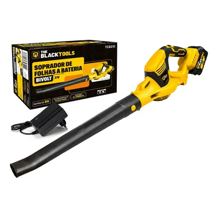 Soprador De Folhas A Bateria Elétrico Cor Amarelo Tcb21c The Black Tools 127/220v