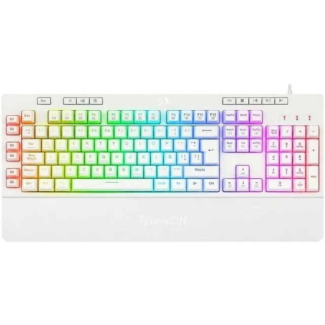 Teclado Gamer Mecanico Redragon Shiva White K512w-rgb