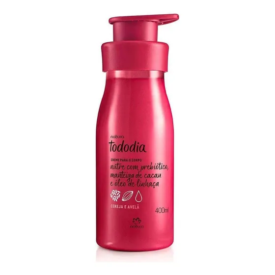 Creme para corpo Natura Tododia Cereja e Avelã de 400mL/400g avelã,cereja