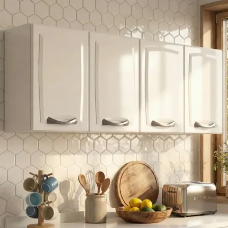 Kit 2 Armário Suspenso Aço Itatiaia 80cm 4p Branco Cozinha Branco