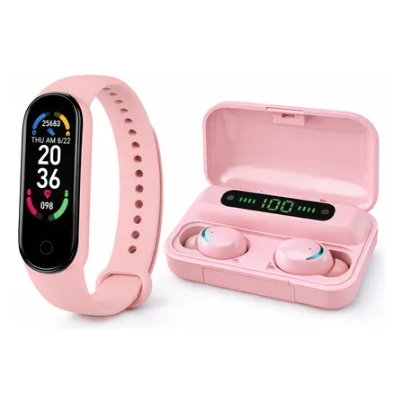 Pack Smartban Reloj Inteligente +audífonos Regalo Smartwatch