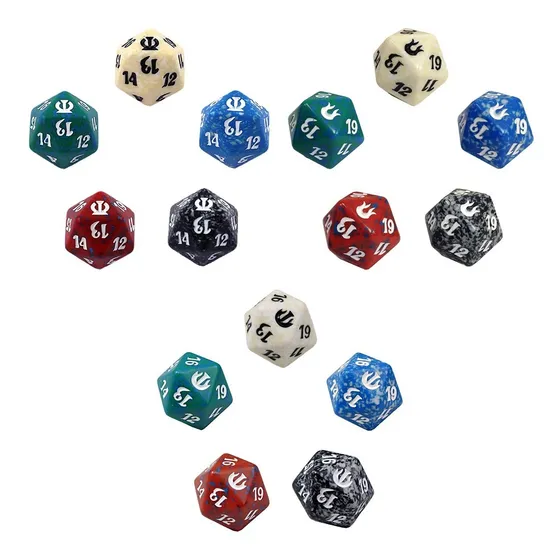 15 Dados D20 Spindown Magic(3 De Cada Color)