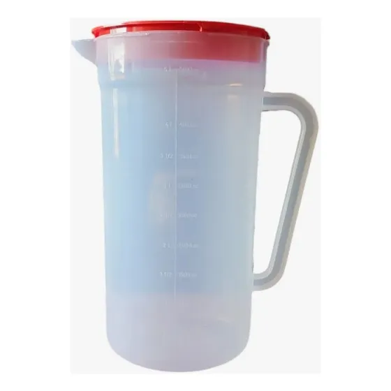Jarro Plastico Traslucido Con Tapa De 5 Lts