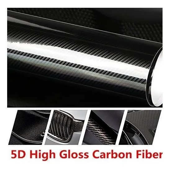 5d Vinilo Fibra Carbono Negro Brillante Sin Burbuja