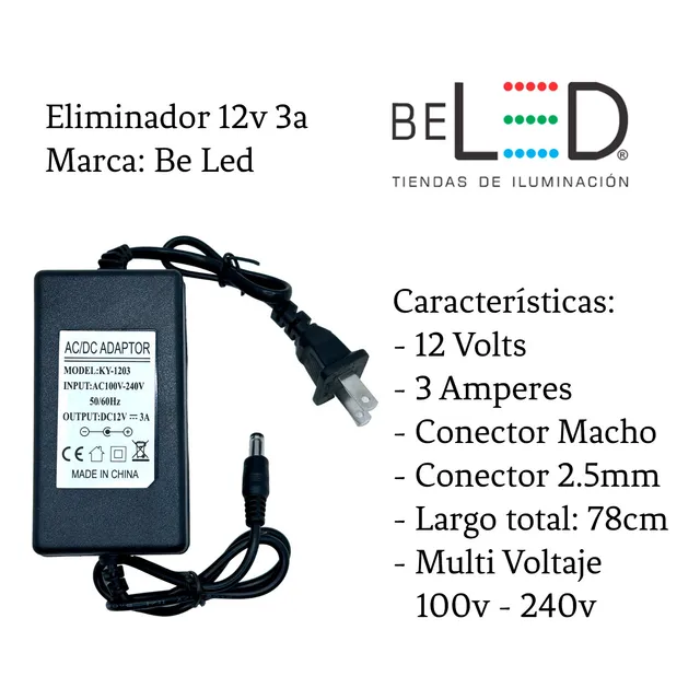 Paquete De 10 Eliminador 12v 3a Contector 2.5mm 3 Amperes