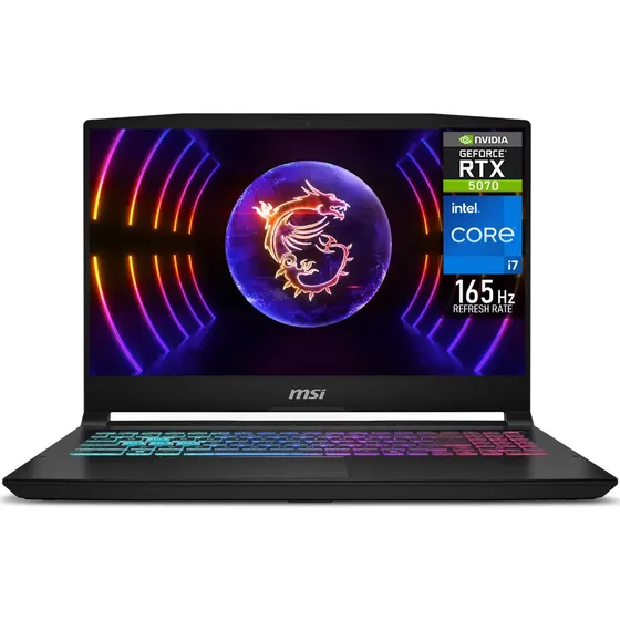 Laptop Gamer MSI Katana NVIDIA GeForce RTX 5070 Intel Core i7 14650HX 16GB DDR5 SSD 1TB 15.6" QHD 165Hz Teclado Ingles Gaming Fluido y Edicion Multimedia