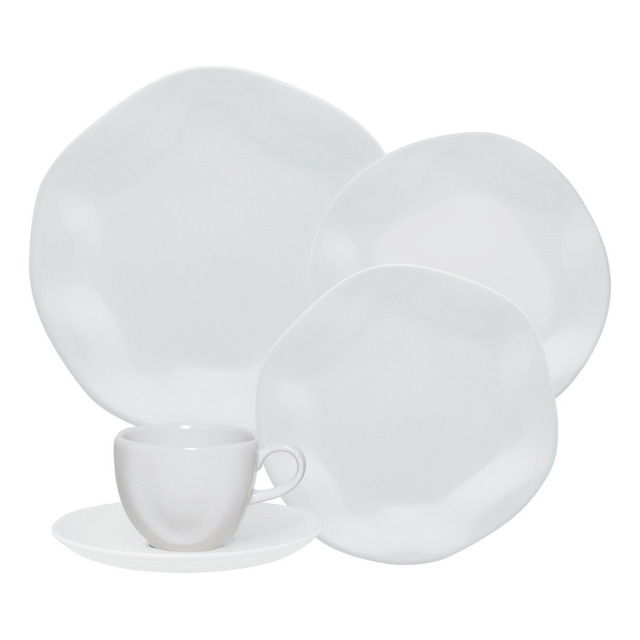 Jogo De Jantar Branco Ryo White 20 Peças Oxford Porcelanas Jogo De Jantar Branco Ryo White 20 Peças Oxford Porcelanas