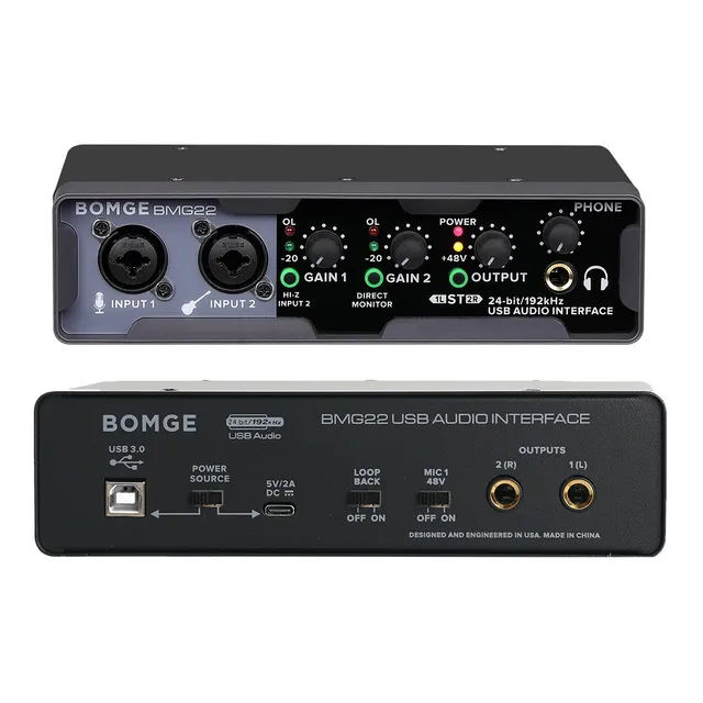Interfaz De Audio Usb Active Phantom Power Bomge Bmg22