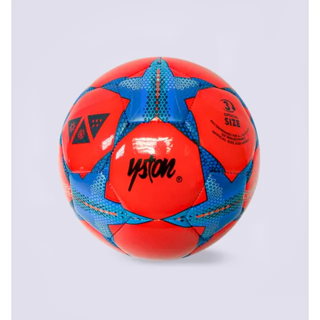 Balon Futbol Campo Yston #3 Cosido Estrell  Rojo Niño